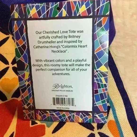 Giant Brighton Tote Shopper’s Canvas Bag Love Themed Hearts Gift New NWT - Picture 9 of 15